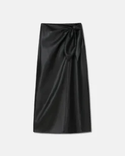 Nanushka Amas - Okobor™ Alt-Leather Sarong Skirt - Black -Nanushka Sale Store AMAS BLACK VEGAN LEATHER 01 9dbd5a88 da0f 40df 86ff 8cd3bbef77ee