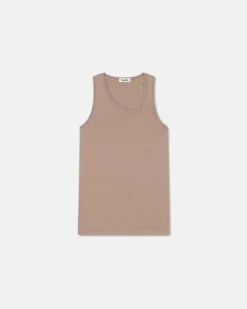 Nanushka Aziz - Organically Grown Cotton Tank Top - Nut -Nanushka Sale Store AZIZ NUT ORGANIC JERSEY 01 63e31bd7 1b23 41bd b9a9 93d9970424cf