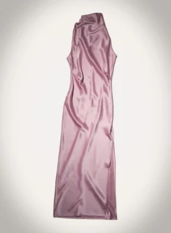 Nanushka Peregrine - Cowl-Neck Satin Midi Dress - Dusty Pink