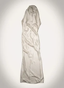 Nanushka Peregrine - Cowl-Neck Washed Satin Midi Dress - Ecru