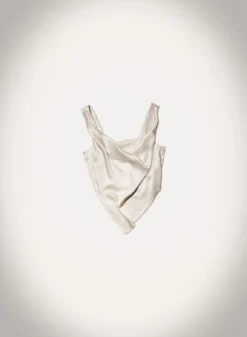 Nanushka Petra - Sleeveless Draped Slip Satin Top - Ecru