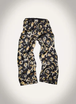 Nanushka Brenda - Printed Silk Twill Pants - Black Floral