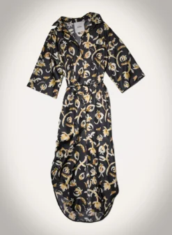 Nanushka Damala - Printed Silk Twill Shirt Dress - Black Floral