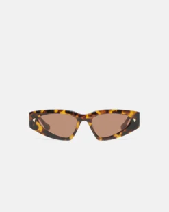 Nanushka Crista - Bio-Plastic D-Frame Sunglasses - Dark Amber