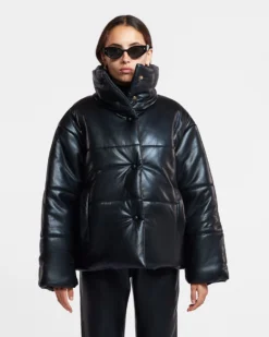 Nanushka Hide - Okoborâ„¢ Alt-Leather Puffer Jacket - Black
