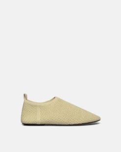 Nanushka Maris Rounded Toe - Mesh-Knit Round-Toe Slip On Shoes - Sand Mesh
