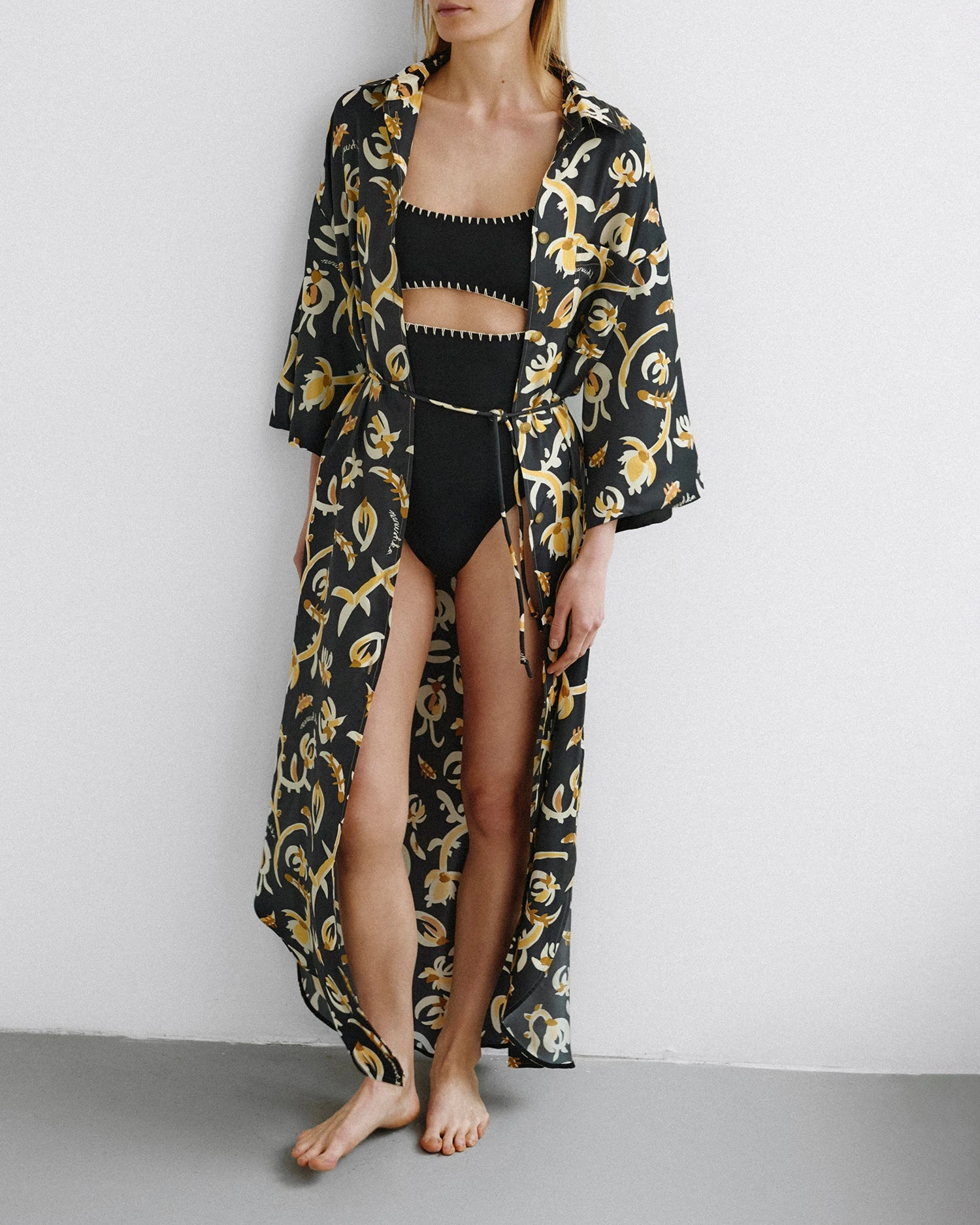 Nanushka Damala - Printed Silk Twill Shirt Dress - Black Floral 2 Nanushka Damala - Printed Silk Twill Shirt Dress - Black Floral - Image 2