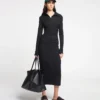 Nanushka Verity - Mesh Jersey Shirt Dress - Black