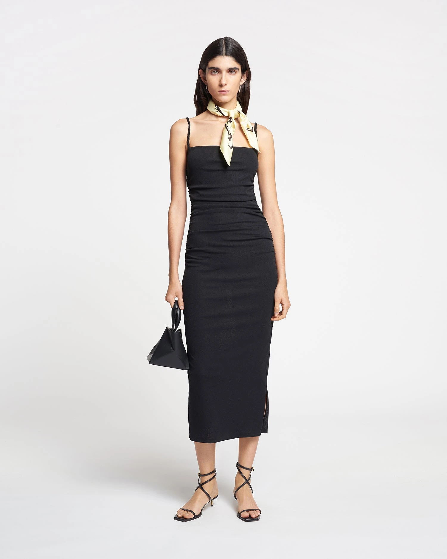 Nanushka Alexa - Mesh Jersey Midi Dress - Black 1 Nanushka Alexa - Mesh Jersey Midi Dress - Black
