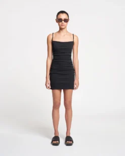 Nanushka Adie - Mesh Jersey Dress - Black