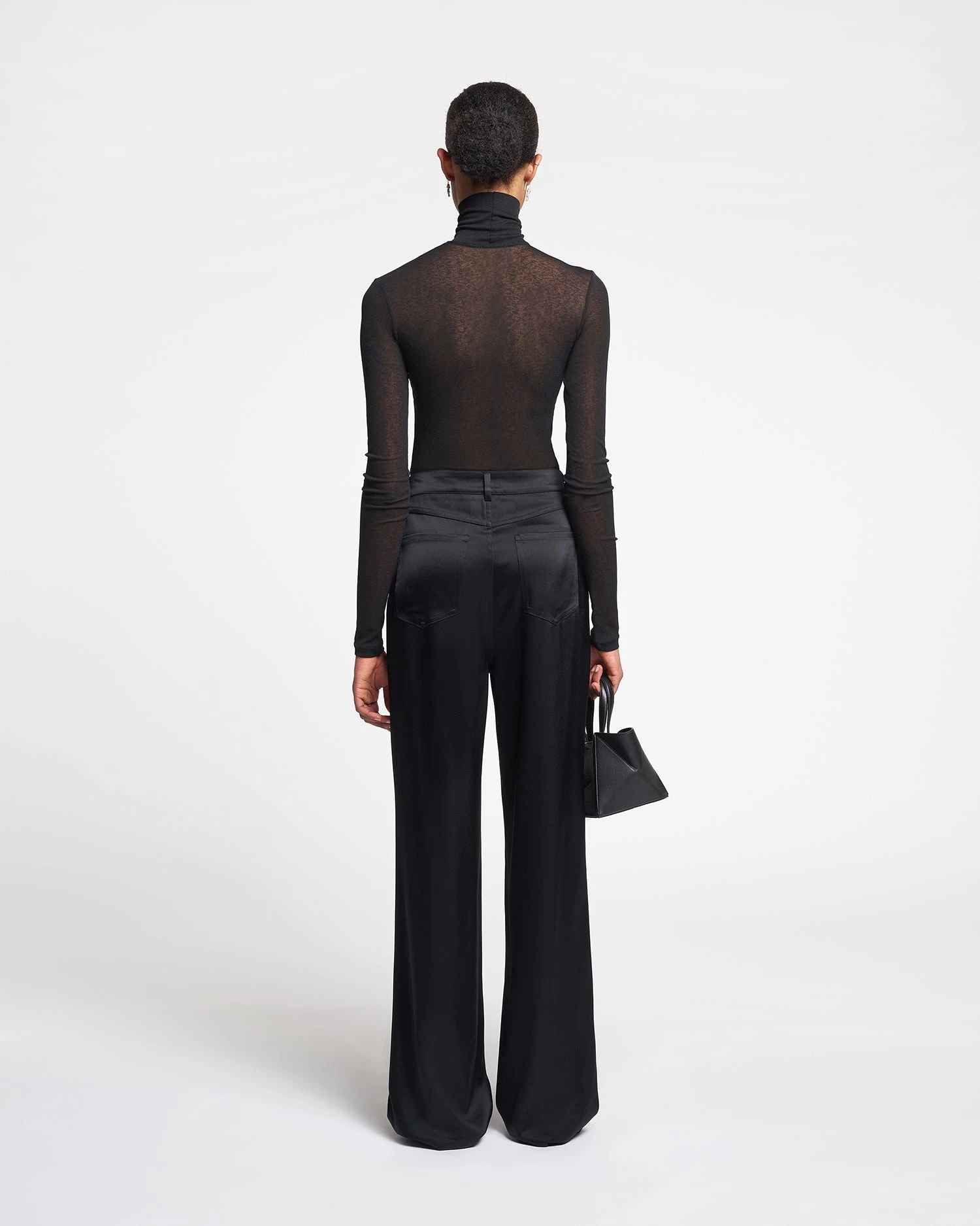 Nanushka Harri - Mesh-Jersey Turtleneck Top - Black 4 Nanushka Harri - Mesh-Jersey Turtleneck Top - Black - Image 4