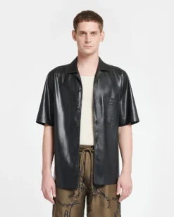 Nanushka Bodil - Okobor™ Alt-Leather Shirt - Black