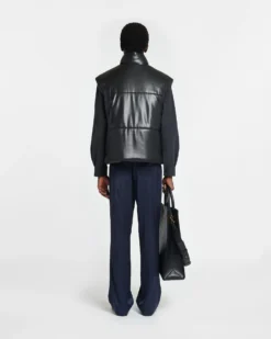 Nanushka Jovan - Okobor™ Alt-Leather Gilet - Black -Nanushka Sale Store NM23CRTP00299 JOVAN BLACK OKOBOR 02
