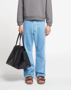 Nanushka Gannon - Straight-Leg Jeans - Eco Light Wash -Nanushka Sale Store NM23RSPA00652GANNON ECOLIGHTWASH DENIM BOTTOM DETAIL CROPPED 01