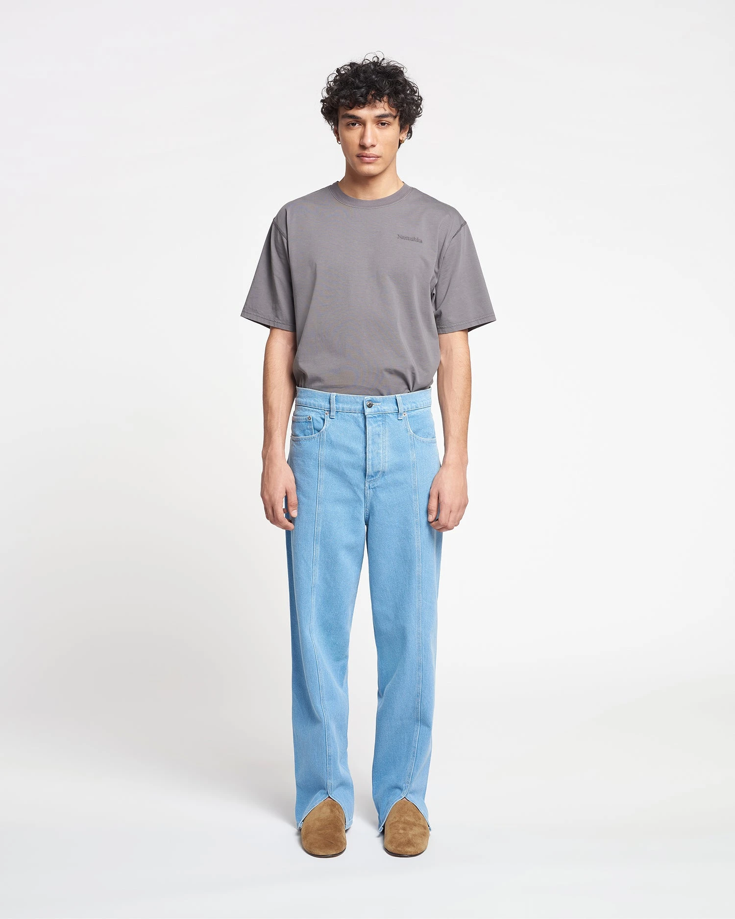 Nanushka Tibes - Split-Hem Jeans - Eco Light Wash 1 Nanushka Tibes - Split-Hem Jeans - Eco Light Wash