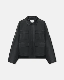 Nanushka Zubin - Regenerated Leather Jacket - Black -Nanushka Sale Store NM25FWJK07699ZUBIN BLACK REGENERATEDLEATHER