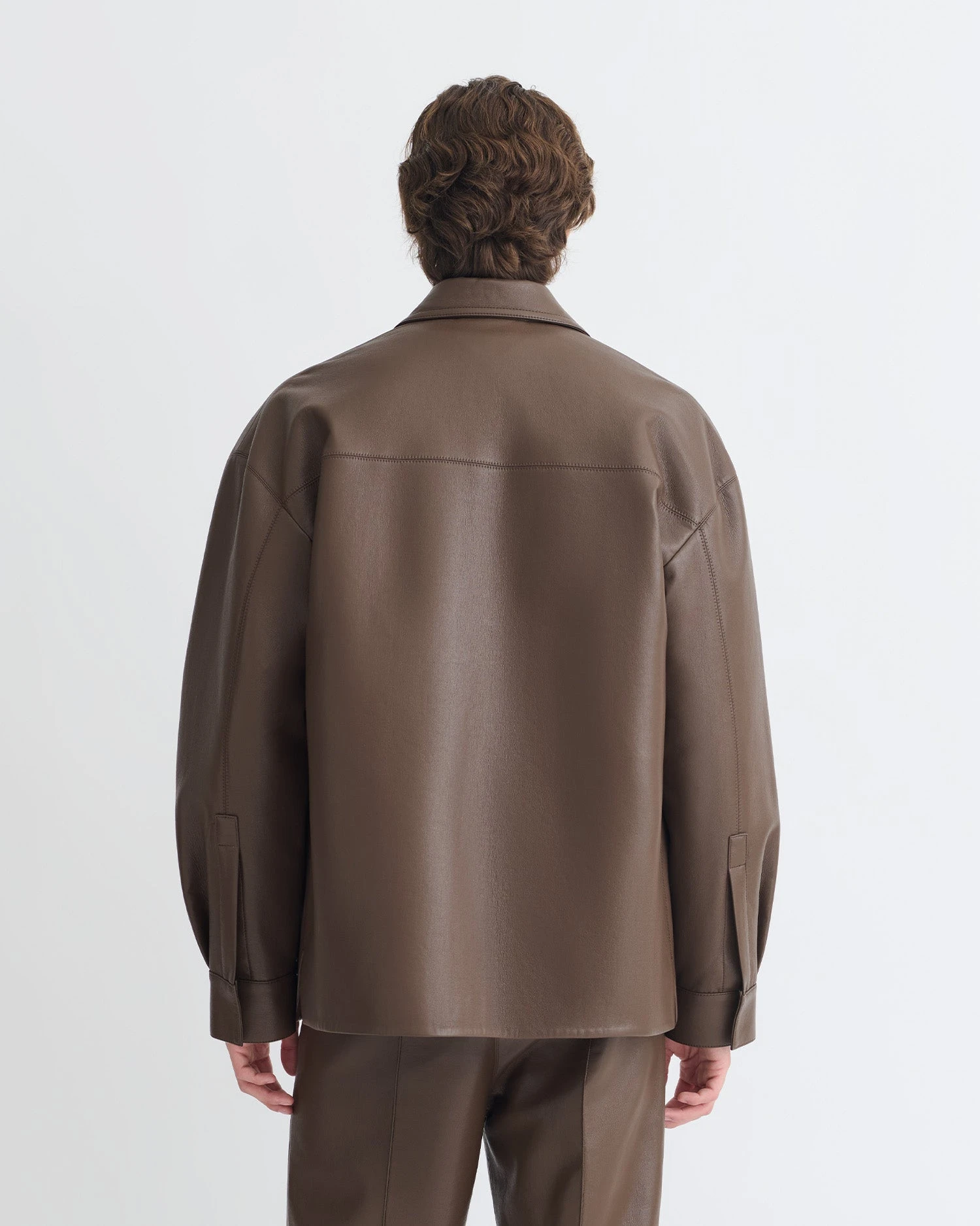 Nanushka Chasin - Regenerated Leather Shirt Jacket - Chocolate 2 Nanushka Chasin - Regenerated Leather Shirt Jacket - Chocolate - Image 2