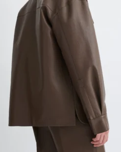 Nanushka Chasin - Regenerated Leather Shirt Jacket - Chocolate 8 Nanushka Chasin - Regenerated Leather Shirt Jacket - Chocolate -Nanushka Sale Store NM25PFJK04778 5