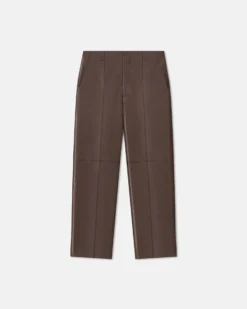 Nanushka Stellan - Regenerated Leather Straight-Leg Pants - Chocolate -Nanushka Sale Store NM25PFPA04678STELLAN CHOCOLATE REGENERATEDLEATHER