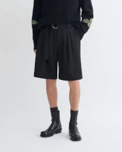 Nanushka Derulo - Tailored Crepe Twill Shorts - Black 7 Nanushka Derulo - Tailored Crepe Twill Shorts - Black -Nanushka Sale Store NM25PFST01299 3