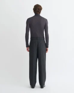 Nanushka Tenoch - Melange Wool Jersey Turtleneck Top - Grey Melange -Nanushka Sale Store NM25PFTP01994 2