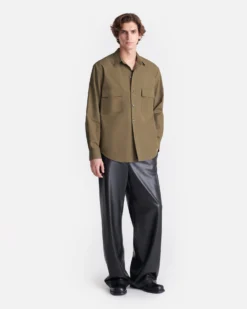 Nanushka Jari - Long-Sleeve Shirt - Uniform Green