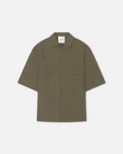 Nanushka Caspian - Heavy Poplin Shirt - Uniform Green -Nanushka Sale Store NM25RSTP07968CASPIAN UNIFORMGREEN HEAVYPOPLIN