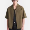 Nanushka Caspian - Heavy Poplin Shirt - Uniform Green
