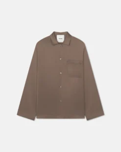 Nanushka Jelmer - Slip Satin Shirt - Coffee Bean -Nanushka Sale Store NM25RSTP08978JELMER COFFEEBEAN SLIPSATIN