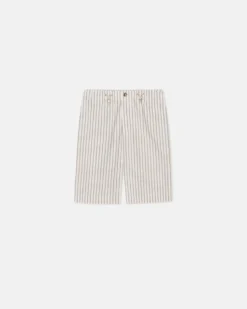 Nanushka Felix - Striped Bermuda Shorts - Creme -Nanushka Sale Store NM25SSST10205FELIX CREME STRIPESHIRTING