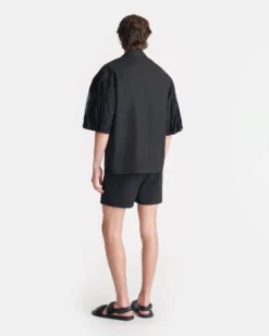 Nanushka Ilian - Tech Poplin Shirt - Black -Nanushka Sale Store NM25SSTP12599ILIAN BLACK HEAVYPOPLIN TECHPOPLIN 2