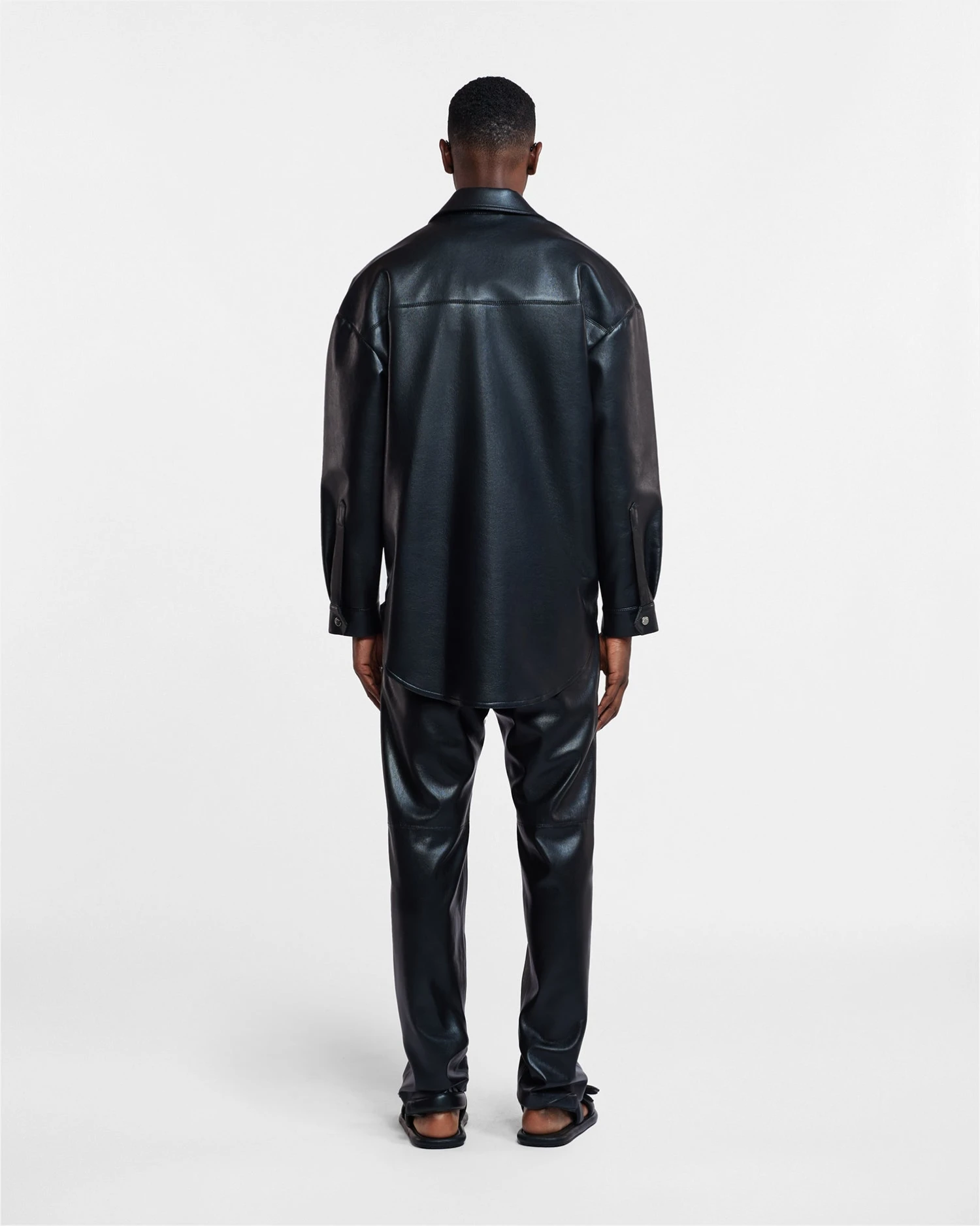 Nanushka Martin - Regenerated Leather Overshirt - Black 5 Nanushka Martin - Regenerated Leather Overshirt - Black - Image 5