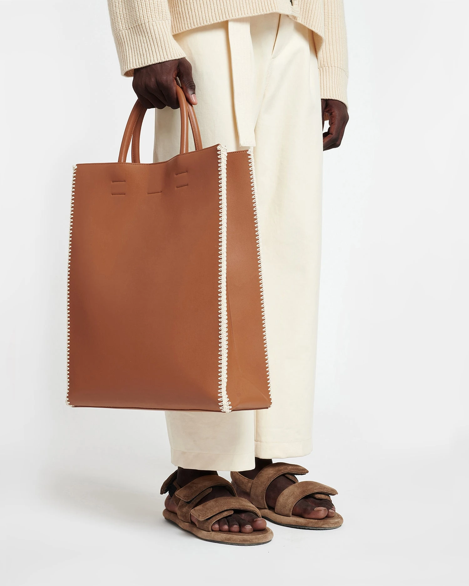 Nanushka The Compass Tote - Crochet Tote Bag - Tan/Crème 6 Nanushka The Compass Tote - Crochet Tote Bag - Tan/Crème - Image 6