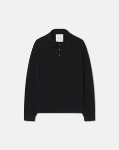 Nanushka Elieke - Plush Cashmere Polo-Neck Sweater - Black