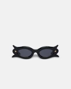 Nanushka Tully - Bio-Plastic Floral-Shaped Sunglasses - Black