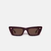 Nanushka Londyn - Bio-Plastic Oversized Cat-Eye Sunglasses - Burgundy