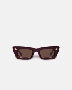 Nanushka Londyn - Bio-Plastic Oversized Cat-Eye Sunglasses - Burgundy