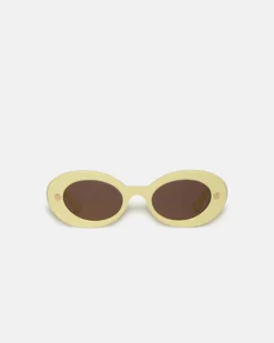 Nanushka Giva - Bio-Plastic Oval Sunglasses - Moonbeam