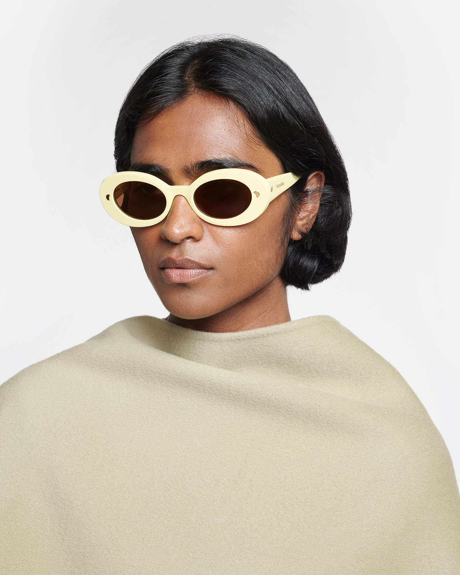 Nanushka Giva - Bio-Plastic Oval Sunglasses - Moonbeam 5 Nanushka Giva - Bio-Plastic Oval Sunglasses - Moonbeam - Image 5