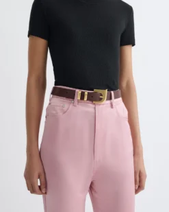 Nanushka Ryker - N' Monogram Belt - Dark Brown -Nanushka Sale Store NU25CRBT06278