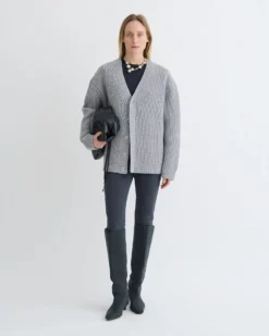 Nanushka Varten - Merino And Cashmere-Blend Cardigan - Light Grey -Nanushka Sale Store NU25PFCA05591VARTEN LIGHTGREY MERINOCASHMERE 1