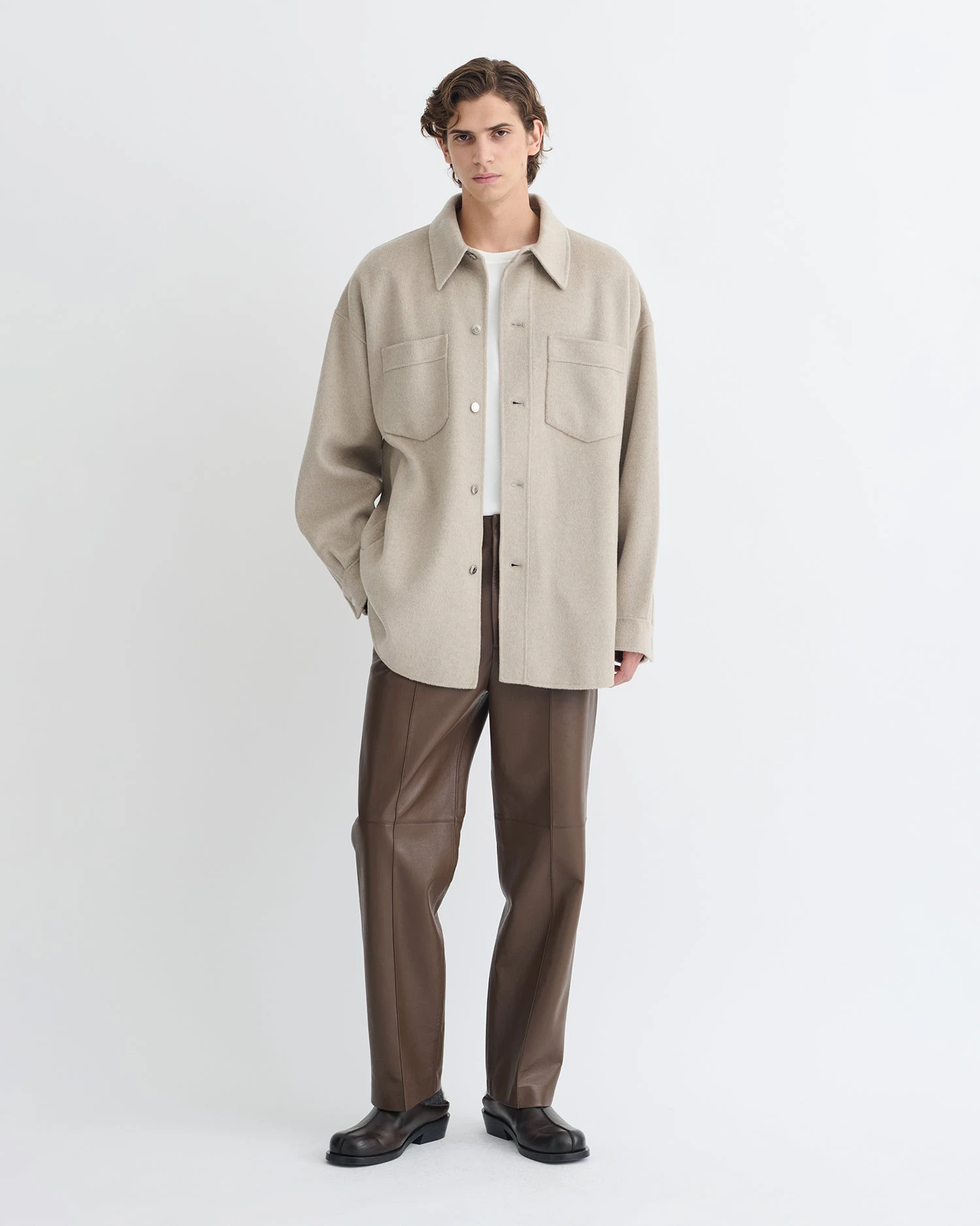 Nanushka Martin - Double Wool Overshirt - Stone 6 Nanushka Martin - Double Wool Overshirt - Stone - Image 6