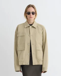 Nanushka Zubin - Tech Twill Jacket - Pebble -Nanushka Sale Store NU25PFJK17872ZUBIN PEBBLE TECHTWILL 3