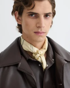 Nanushka Shoul - Printed Silk Scarf - Symbol Argyle Creme/Black -Nanushka Sale Store NU25PFSC00305 dd0ca663 101e 4632 bc8c c227fe21ae5f