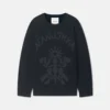 Nanushka Oswin - Merino And Terry Jacquard Sweater - Black/Off Black Papercut