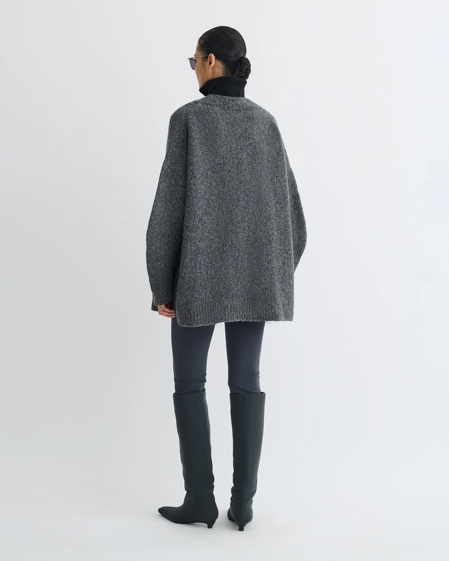 Nanushka Kylen - Contrast Brushed Merino Sweater - Charcoal/Black 9 Nanushka Kylen - Contrast Brushed Merino Sweater - Charcoal/Black - Image 9