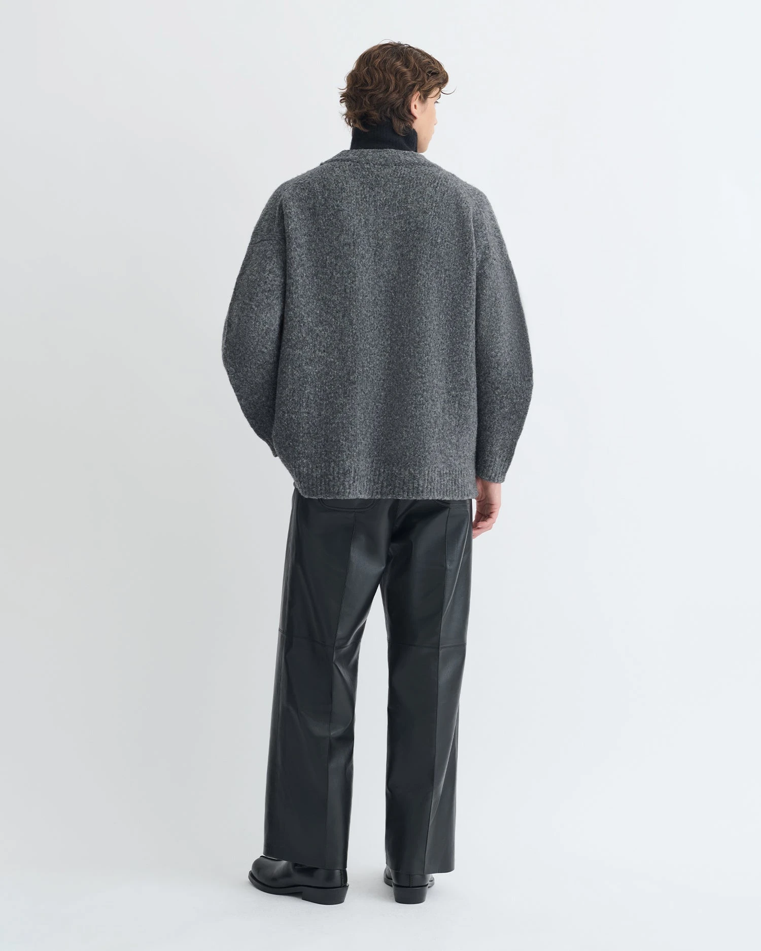 Nanushka Kylen - Contrast Brushed Merino Sweater - Charcoal/Black 10 Nanushka Kylen - Contrast Brushed Merino Sweater - Charcoal/Black - Image 10