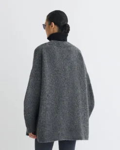Nanushka Kylen - Contrast Brushed Merino Sweater - Charcoal/Black 16 Nanushka Kylen - Contrast Brushed Merino Sweater - Charcoal/Black -Nanushka Sale Store NU25PFSW17197 4