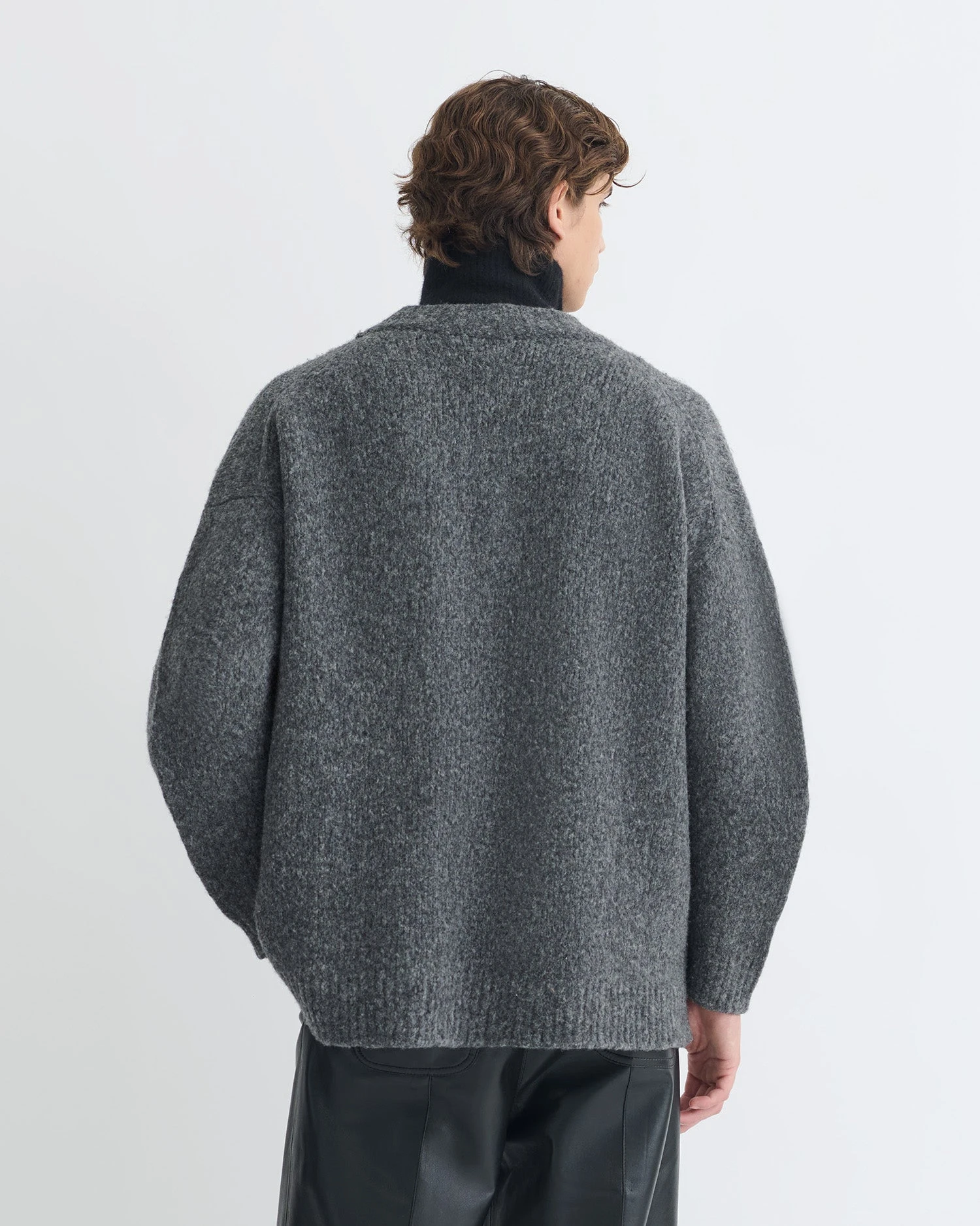 Nanushka Kylen - Contrast Brushed Merino Sweater - Charcoal/Black 8 Nanushka Kylen - Contrast Brushed Merino Sweater - Charcoal/Black - Image 8