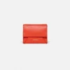 Nanushka Folded - Leather Cardholder - Red/Moonbeam